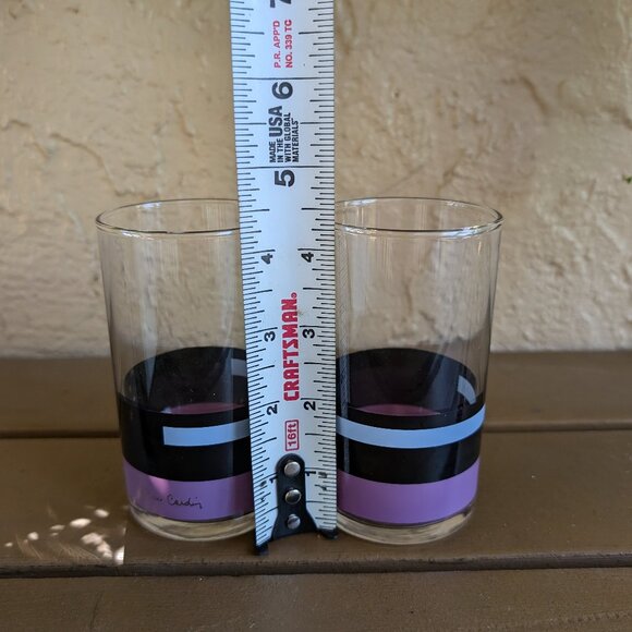 Vintage set of 2 Pierre Cardin matching purple, black, & light blue glasses - Picture 6 of 6